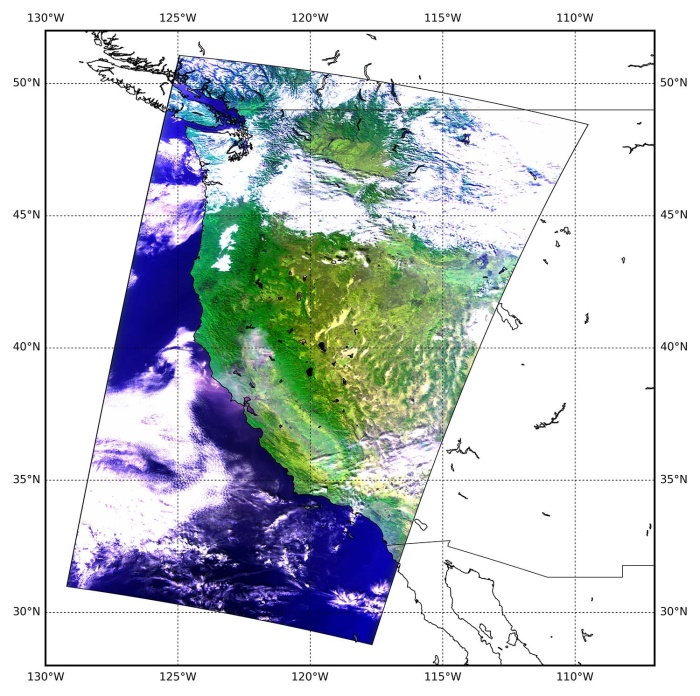 An image acquired by GOSAT on November 16, 2018 (JST) showing the wildfire in northern California, western United States. 