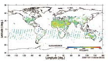 Figure 13. Sample of FTS SWIR Level 2 CO2 column abundance (column-averaged mixing ratios of CO2) for August 2013 derived for cloud-free scenes (initial data validation performed). Blanks in white denote no available data.