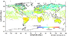 図13、L2 CO2 カラム量（SWIR）プロダクトの例