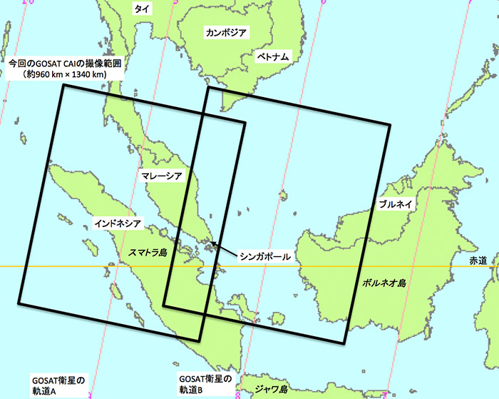 今回のGOSAT CAIの撮影範囲